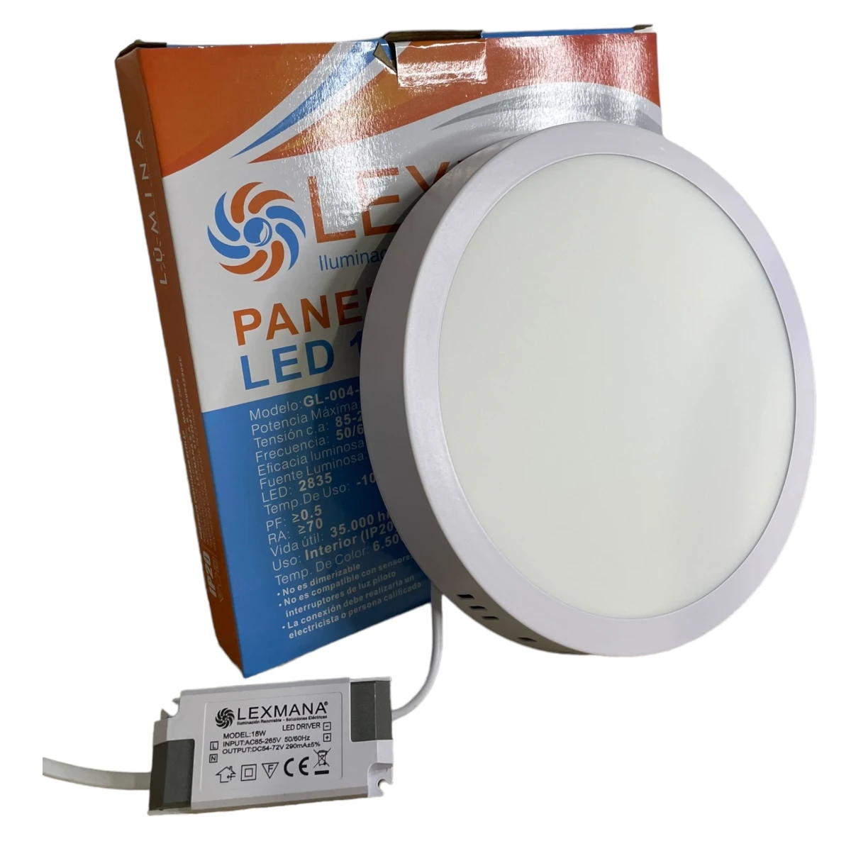 PANEL LED REDONDE DE sobreponer 18W LEXMANA