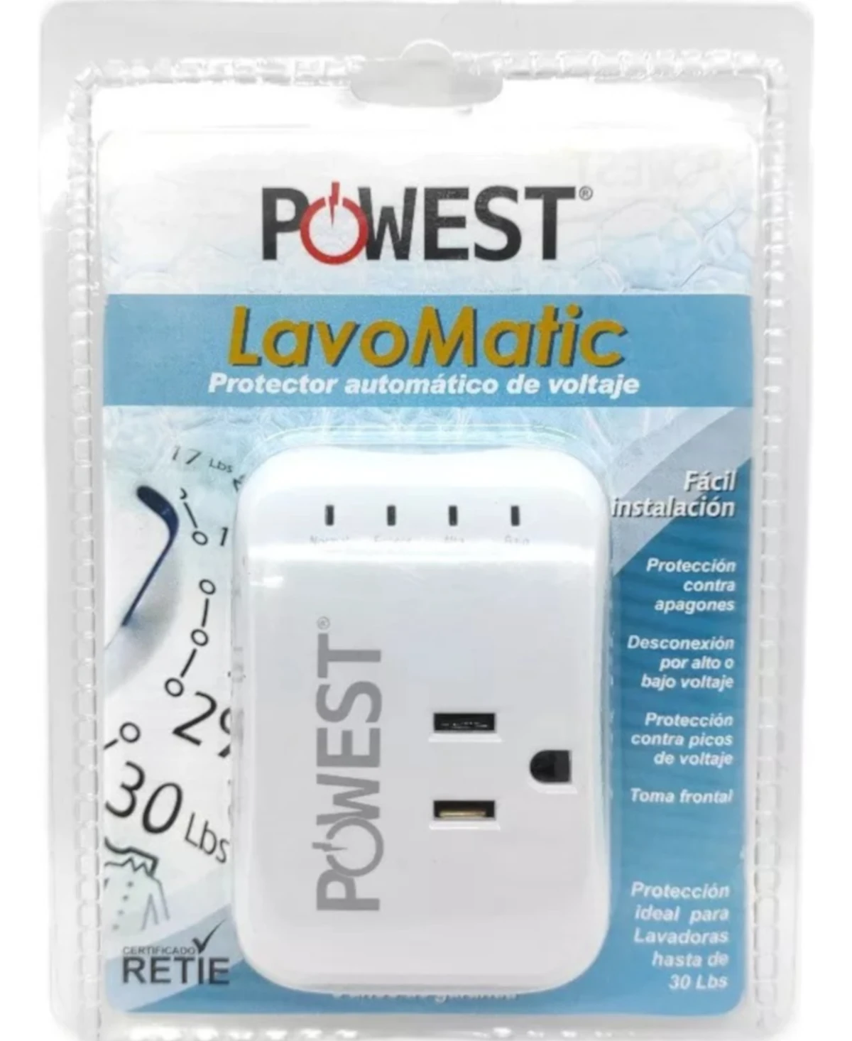 Protector Automatico De Voltaje 110v Lavomatic Lavadora