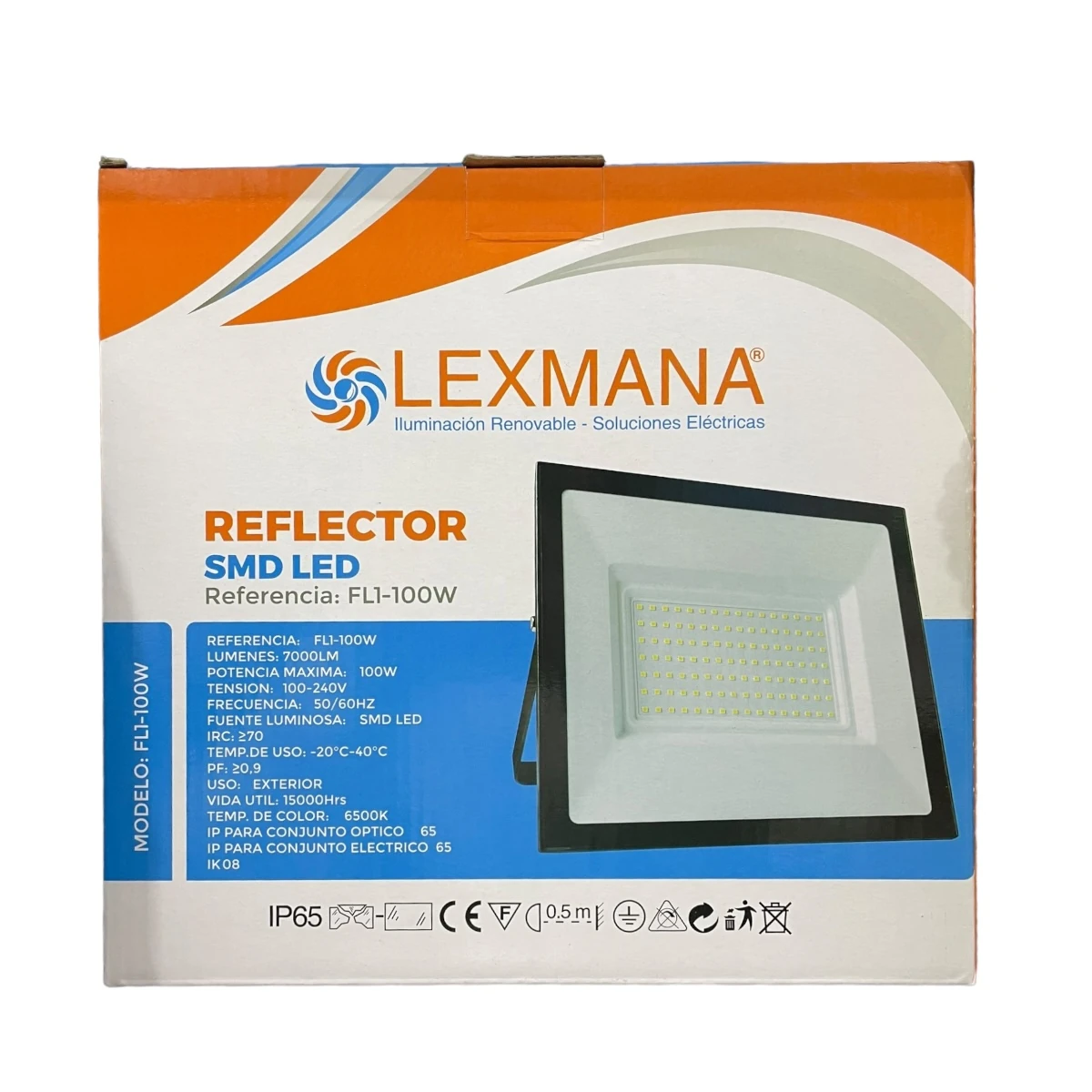 Reflector Led 100w Lexmana Blanco Frio Ip65 1