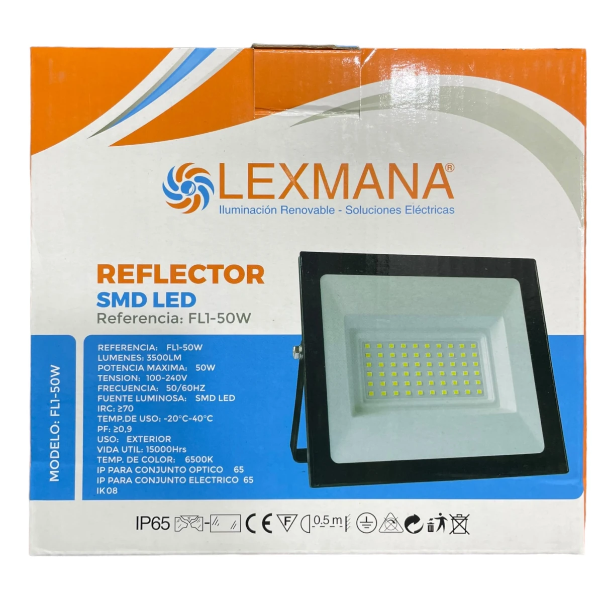 Reflector Led Lexmana 50w Luz Blanca Fria Ip65 1