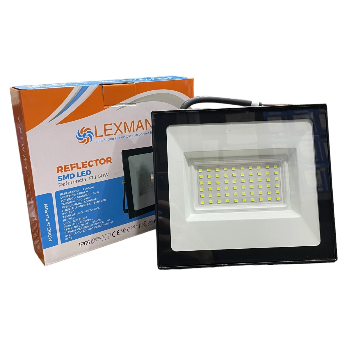 Reflector Led Lexmana 50w Luz Blanca Fria Ip65 1