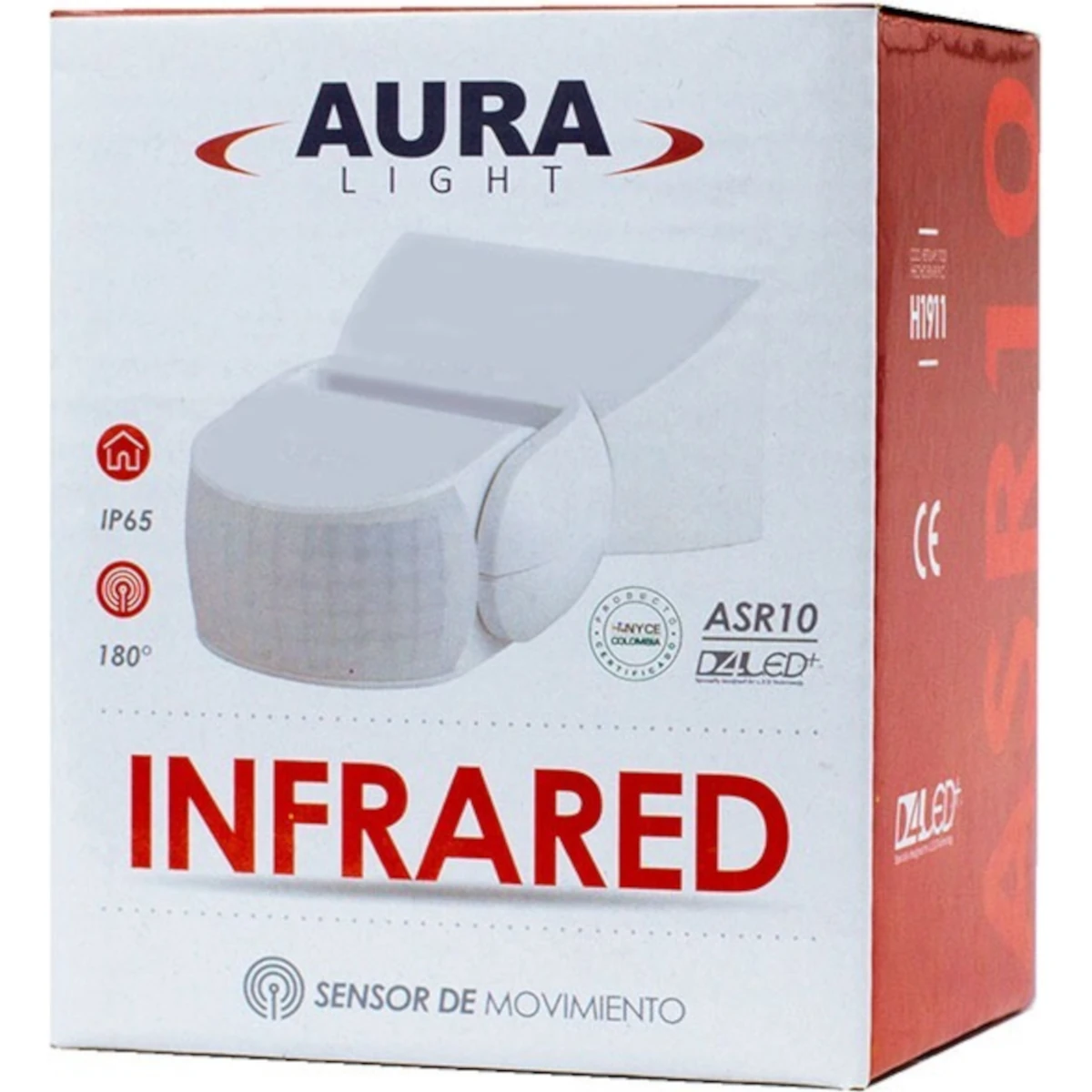 Sensor De Movimiento Infrarrojo 180° Asr10 Aura Light