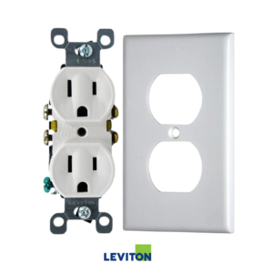Toma Leviton 15A con Polo a Tierra Blanca