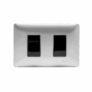 Interruptor Doble Conmutable Plateado/Negro | Enerlux